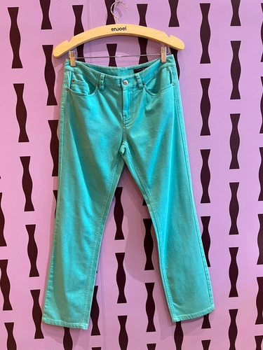 calça longa azul turquesa