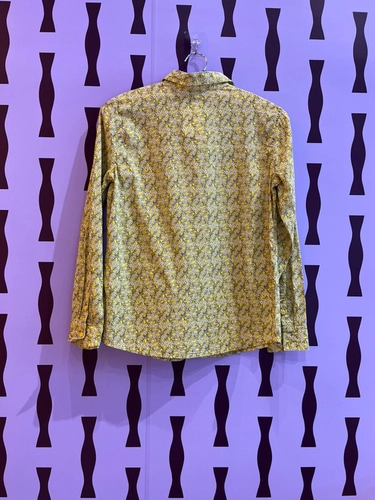 camisa ml amarelo floral